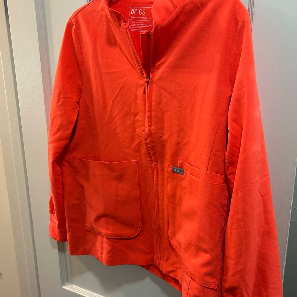 Figs Vibrant Orange Coat